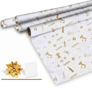 DELITALIA PLIEGO PAPEL DE REGALO blanco