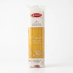 Paquete de Linguine N. 4 Granoro de 500g elaborado con sémola de trigo duro.