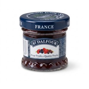 Mini frasco de Mermelada 4 frutas St Dalfour 28g, elaborada en Francia con ingredientes 100% naturales.