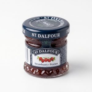 Frasco miniatura de Mermelada de fresa St Dalfour 28g, receta tradicional de Francia 100% fruta.